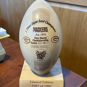 Limited Edition Packers Wooden Football